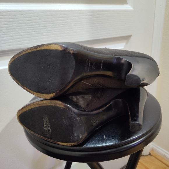 PRADA Logo Jacquard Calzature Donna Boots Women's Sz EU 37.5 US 7 Dark Brown - Picture 7 of 9